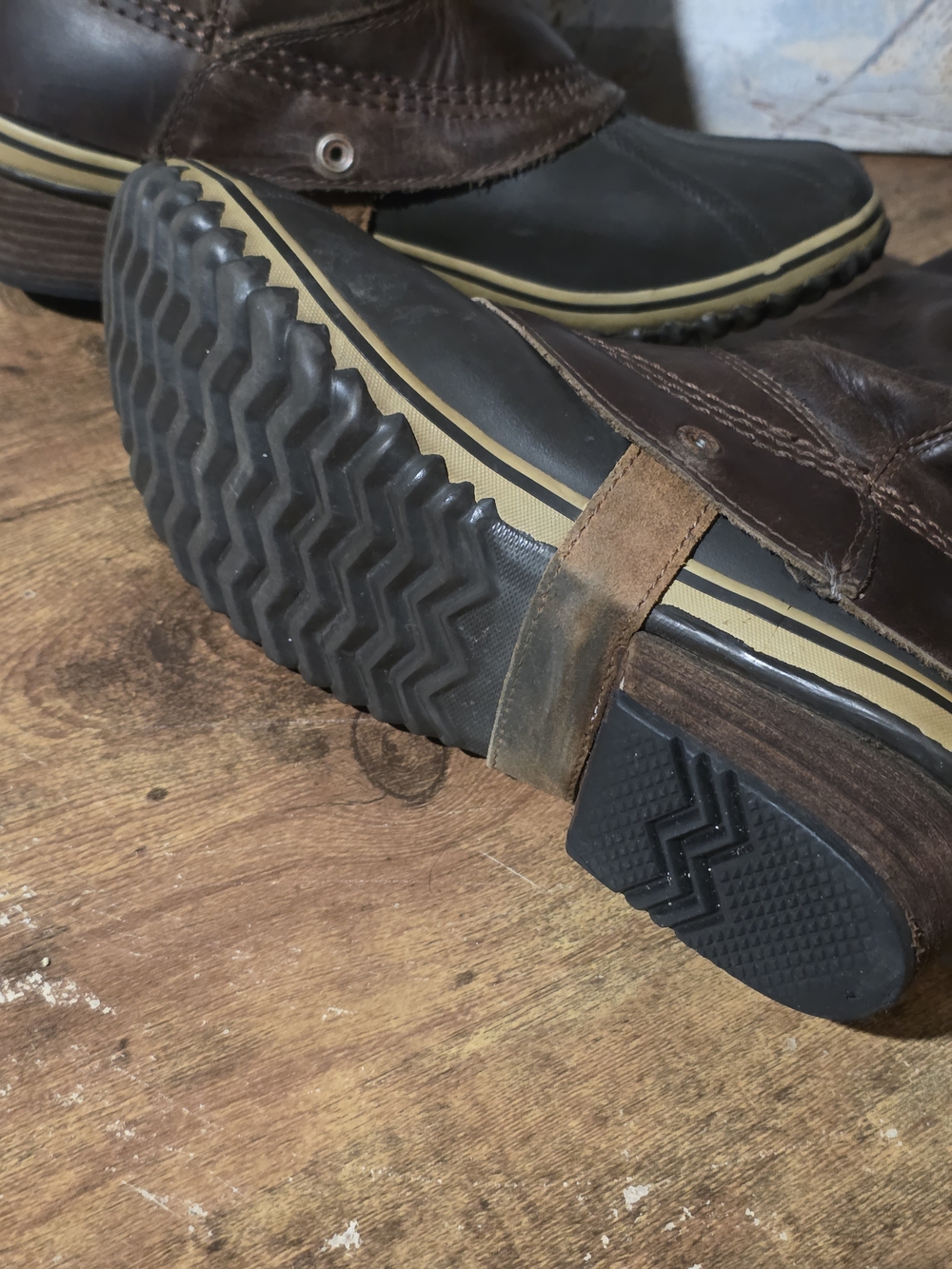 Sorel Slumpack Brown Leather and Rubber Tall Riding Boots - Picture 12 of 13